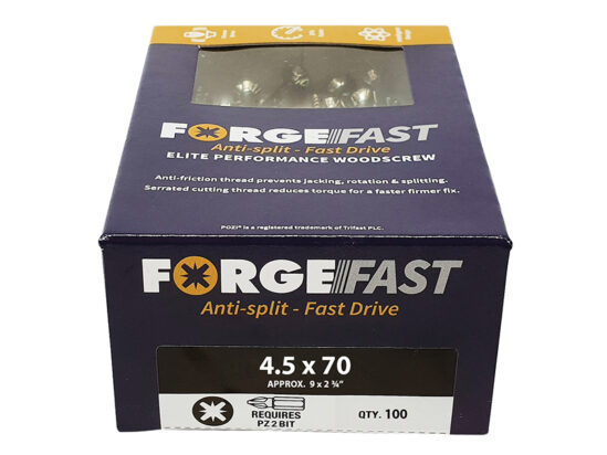 ForgeFast Pozi Compatible Elite Performance Wood Screw ZY 4.5 x 70 mm Box 100