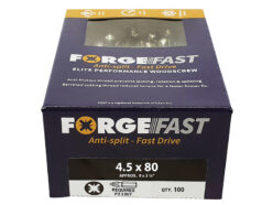 ForgeFast Pozi Compatible Elite Performance Wood Screw ZY 4.5 x 80 mm Box 100