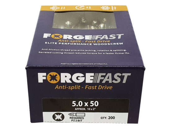 ForgeFast Pozi Compatible Elite Performance Wood Screw ZY 5.0 x 50mm Box 200