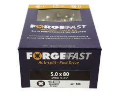 ForgeFast Pozi Compatible Elite Performance Wood Screw ZY 5.0 x 80mm Box 100