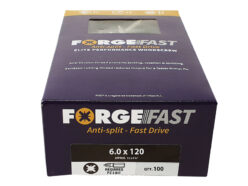 ForgeFast Pozi Compatible Elite Performance Wood Screw ZY 6.0 x 120mm Box 100