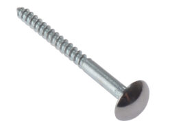 Mirror Screw Chrome Domed Top Slotted CSK ST ZP 1.1/4in x 8 Bag 10