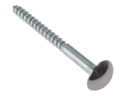 Mirror Screw Chrome Domed Top Slotted CSK ST ZP 1in x 8 Bag 10