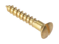 Wood Screw Slotted Raised Head ST Solid Brass 1in x 8 Box 200