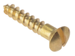 Wood Screw Slotted Raised Head ST Solid Brass 3/4in x 6 Box 200