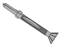 TechFast Timber to Steel CSK/Wing Screw No.5 Tip 5.5 x 120mm Box 50