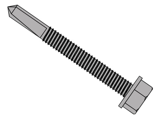 TechFast Roofing Sheet to Steel Hex Screw No.5 Tip 5.5 x 32mm Box 100