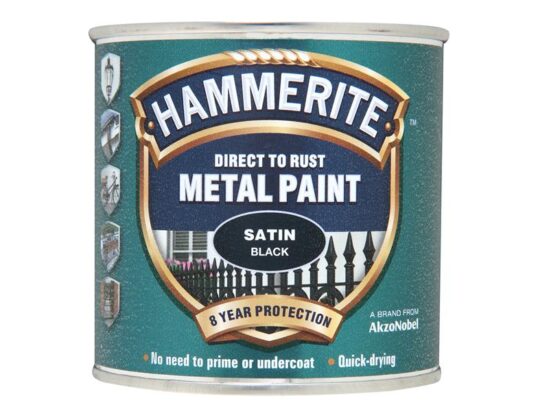 Direct to Rust Satin Finish Metal Paint Black 250ml