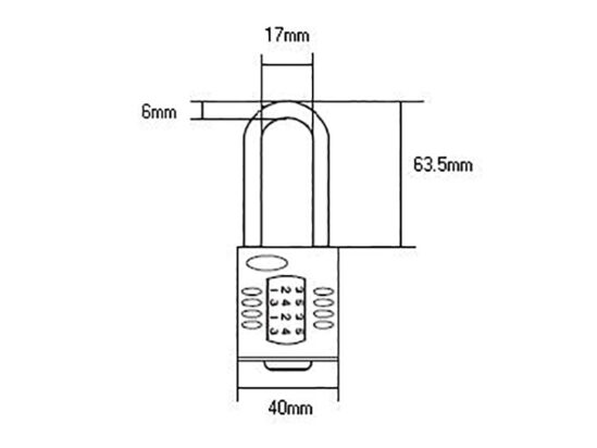 CP40/2.5 Combination Padlock 4-Wheel 40mm Extra Long Shackle 63mm