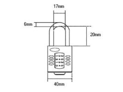 CP40 Combination Padlock 4-Wheel 40mm