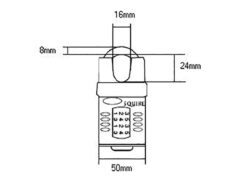 CP50CS Combination Padlock 4-Wheel Closed Shackle 50mm