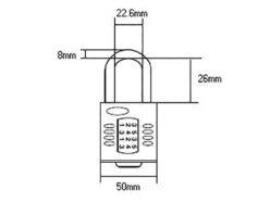 CP50 Combination Padlock 4-Wheel 50mm