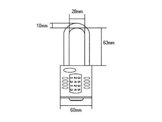 CP60/2.5 Combination Padlock 5-Wheel 60mm Extra Long Shackle 63mm