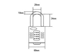 CP60 Combination Padlock 5-Wheel 60mm