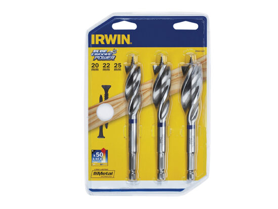 Blue Groove Wood Power Bit Set, 3 Piece 14 16 & 18mm - Image 4