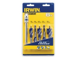 Blue Groove 6X Stubby Wood Bit Set, 5 Piece: 16-25mm + Extension