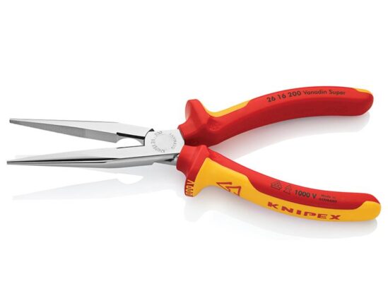 VDE Long Snipe Nose Side Cutting Pliers 200mm - Image 4