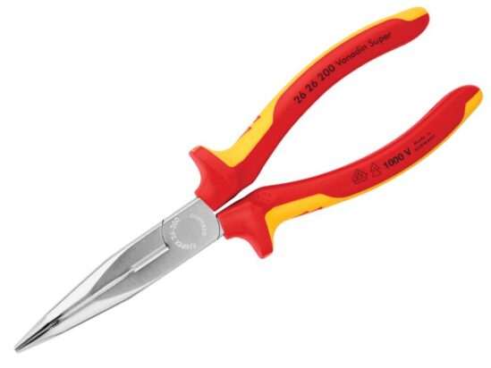 VDE Long Bent Snipe Nose Side Cutting Pliers 200mm - Image 4