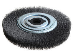 Wheel Brush D250mm x W30-35 x 100 Bore Steel Wire 0.30 + Adaptors Set 4 +1