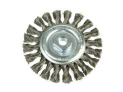 Knot Wheel Brush 115 x 14mm M14 Bore, 0.35 Steel Wire