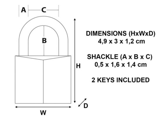 Solid Brass 30mm Padlock 4-Pin - Image 2