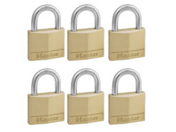 Solid Brass 40mm Padlock 4-Pin – Keyed Alike x 6