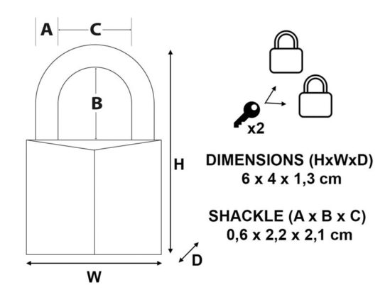 Solid Brass 40mm Padlock 4-Pin - Keyed Alike x 2 - Image 2