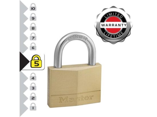 Solid Brass 50mm Padlock 5-Pin - Keyed Alike x 2