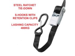 Ratchet Tie-Down S-Hooks 5m