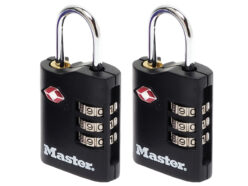 TSA 3-Digit Combination Zinc 30mm Padlock x 2