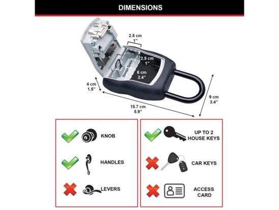 5400E Portable Shackled Combination Key Lock Box (Up To 3 Keys) - Image 5