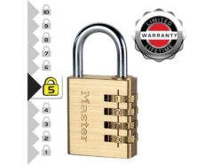 Brass Finish 40mm 4-Digit Combination Padlock