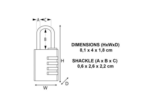 Brass Finish 40mm 4-Digit Combination Padlock - Image 2