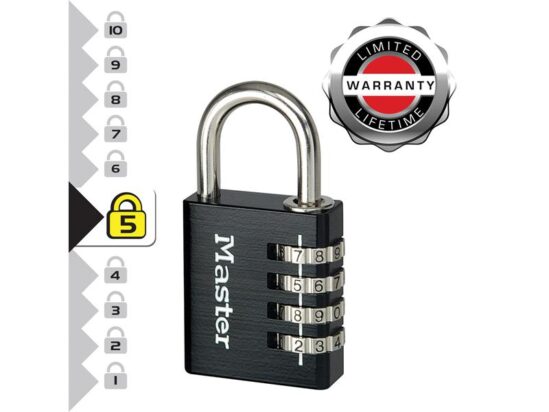 Black Finish 40mm 4-Digit Combination Padlock - Image 4