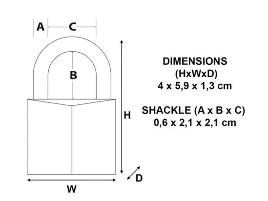 Aluminium Black Vinyl Cover 40mm Padlock 4-Pin - Image 3