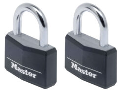 Aluminium Black Vinyl Cover 40mm Padlock 4-Pin – Keyed Alike x 2