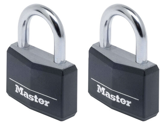 Aluminium Black Vinyl Cover 40mm Padlock 4-Pin - Keyed Alike x 2