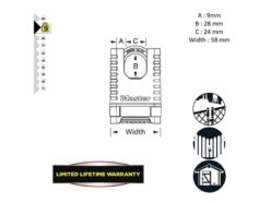 Excell™ Closed Shackle Brass Combination 58mm Padlock