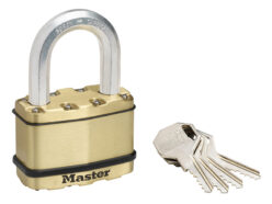 Excell™ Brass Finish 64mm Padlock 5-Pin – 38mm Shackle