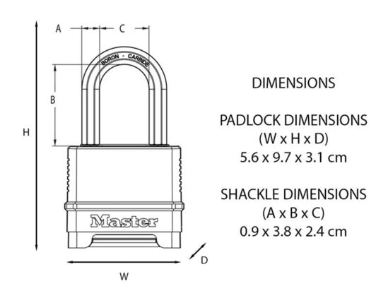 Excell™ 4-Digit Combination 50mm Padlock - 38mm Shackle - Image 3