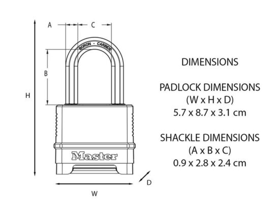 Excell™ 4-Digit Black Finish Combination 50mm Padlock - Image 2