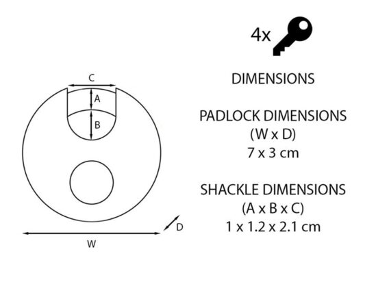 Excell™ Stainless Steel Discus 70mm Padlock - Image 3