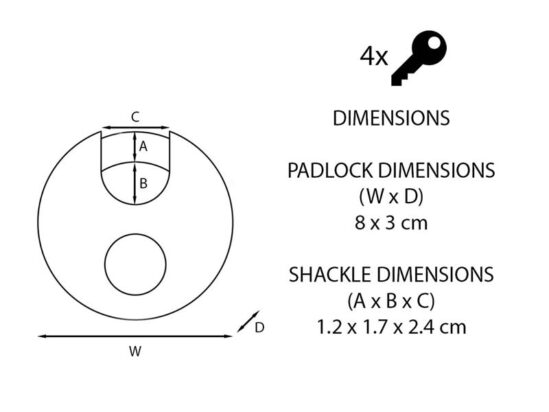 Excell™ Stainless Steel Discus 80mm Padlock - Image 5