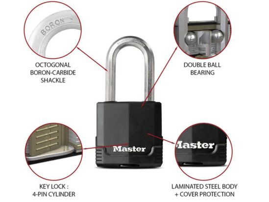 Excell™ Weather Tough 51mm Padlock 5-Pin - 51mm Shackle