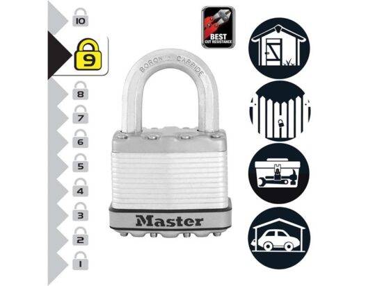 Excell™ Laminated Steel 50mm Padlock 4-Pin - 25mm Shackle - Image 4