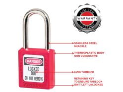 Lockout Padlock – 38mm Body & 6mm Hardened Steel Shackle