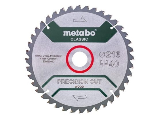 Precision Cut Wood Circular Saw Blade 216 x 30mm x 40T