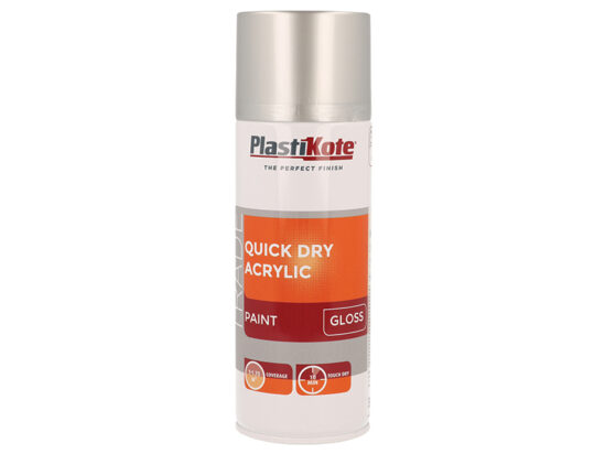 Trade Quick Dry Acrylic Spray Paint Gloss Silver 400ml