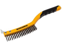 Stainless Steel Wire Brush Soft Grip with Scraper 355mm (14in) – 3 Row