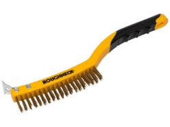 Brass Wire Brush Soft Grip with Scraper 355mm (14in) – 3 Row